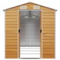 vidaXL Caseta de jardín acero galvanizado marrón claro 191x385x198 cm vidaXL Caseta de jardín acero galvanizado marrón claro 191x385x198 cm