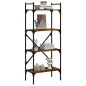 vidaXL Librería de 4 estantes madera roble ahumado 56x31,5x138,5 cm vidaXL Librería de 4 estantes madera roble ahumado 56x31,5x138,5 cm