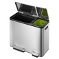 EKO Cubo de pedal EcoCasa 30+15 L plateado mate EKO Cubo de pedal EcoCasa 30+15 L plateado mate