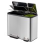 EKO Cubo de pedal EcoCasa 30+15 L plateado mate EKO Cubo de pedal EcoCasa 30+15 L plateado mate