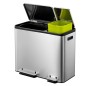 EKO Cubo de pedal EcoCasa 30+15 L plateado mate EKO Cubo de pedal EcoCasa 30+15 L plateado mate