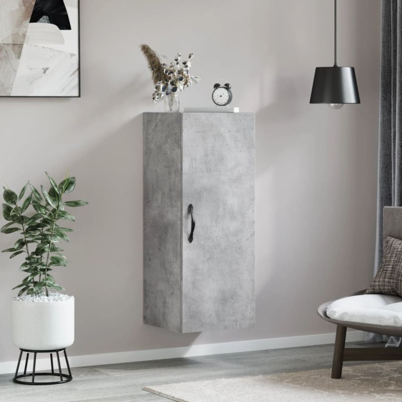 vidaXL Armario de pared madera ingeniería gris hormigón 34,5x34x90 cm vidaXL Armario de pared madera ingeniería gris hormigón 34,5x34x90 cm
