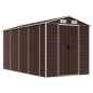vidaXL Cobertizo de jardín acero galvanizado marrón 191x385x198 cm vidaXL Cobertizo de jardín acero galvanizado marrón 191x385x198 cm