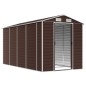 vidaXL Cobertizo de jardín acero galvanizado marrón 191x385x198 cm vidaXL Cobertizo de jardín acero galvanizado marrón 191x385x198 cm