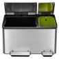 EKO Cubo de pedal EcoCasa 30+15 L plateado mate EKO Cubo de pedal EcoCasa 30+15 L plateado mate