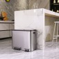 EKO Cubo de pedal EcoCasa 30+15 L plateado mate EKO Cubo de pedal EcoCasa 30+15 L plateado mate