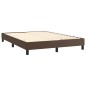 vidaXL Cama box spring con colchón cuero sintético marrón 140x190 cm vidaXL Cama box spring con colchón cuero sintético marrón 140x190 cm