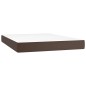 vidaXL Cama box spring con colchón cuero sintético marrón 140x190 cm vidaXL Cama box spring con colchón cuero sintético marrón 140x190 cm