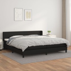 vidaXL Cama box spring con colchón cuero sintético negro 200x200 cm