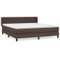 vidaXL Cama box spring con colchón cuero sintético marrón 160x200 cm vidaXL Cama box spring con colchón cuero sintético marrón 160x200 cm