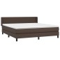 vidaXL Cama box spring con colchón cuero sintético marrón 160x200 cm vidaXL Cama box spring con colchón cuero sintético marrón 160x200 cm
