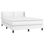 vidaXL Cama box spring con colchón cuero sintético blanco 140x190 cm