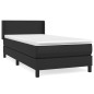 vidaXL Cama box spring con colchón cuero sintético negro 80x200 cm