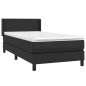 vidaXL Cama box spring con colchón cuero sintético negro 80x200 cm