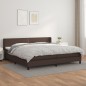 vidaXL Cama box spring con colchón cuero sintético marrón 200x200 cm vidaXL Cama box spring con colchón cuero sintético marrón 200x200 cm