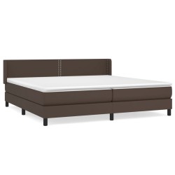 vidaXL Cama box spring con colchón cuero sintético marrón 200x200 cm