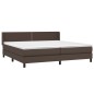 vidaXL Cama box spring con colchón cuero sintético marrón 200x200 cm vidaXL Cama box spring con colchón cuero sintético marrón 200x200 cm