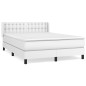 vidaXL Cama box spring con colchón cuero sintético blanco 140x200cm vidaXL Cama box spring con colchón cuero sintético blanco 140x200cm