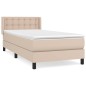 vidaXL Cama box spring con colchón cuero sintético capuchino 100x200cm vidaXL Cama box spring con colchón cuero sintético capuchino 100x200cm