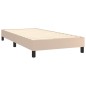 vidaXL Cama box spring con colchón cuero sintético capuchino 100x200cm vidaXL Cama box spring con colchón cuero sintético capuchino 100x200cm
