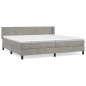 vidaXL Cama box spring con colchón terciopelo gris claro 200x200 cm vidaXL Cama box spring con colchón terciopelo gris claro 200x200 cm