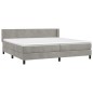 vidaXL Cama box spring con colchón terciopelo gris claro 200x200 cm vidaXL Cama box spring con colchón terciopelo gris claro 200x200 cm