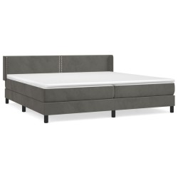 vidaXL Cama box spring con colchón terciopelo gris oscuro 200x200 cm