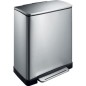 EKO Cubo de basura de pedal E-Cube 28+18 L plateado mate EKO Cubo de basura de pedal E-Cube 28+18 L plateado mate