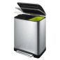EKO Cubo de basura de pedal E-Cube 28+18 L plateado mate EKO Cubo de basura de pedal E-Cube 28+18 L plateado mate