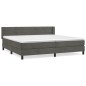 vidaXL Cama box spring con colchón terciopelo gris oscuro 200x200 cm vidaXL Cama box spring con colchón terciopelo gris oscuro 200x200 cm