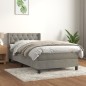 vidaXL Cama box spring con colchón terciopelo gris claro 80x200 cm vidaXL Cama box spring con colchón terciopelo gris claro 80x200 cm