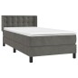 vidaXL Cama box spring con colchón terciopelo gris oscuro 80x200 cm vidaXL Cama box spring con colchón terciopelo gris oscuro 80x200 cm