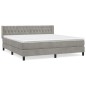 vidaXL Cama box spring con colchón terciopelo gris claro 180x200 cm vidaXL Cama box spring con colchón terciopelo gris claro 180x200 cm