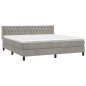 vidaXL Cama box spring con colchón terciopelo gris claro 180x200 cm vidaXL Cama box spring con colchón terciopelo gris claro 180x200 cm