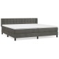 vidaXL Cama box spring con colchón terciopelo gris oscuro 200x200 cm vidaXL Cama box spring con colchón terciopelo gris oscuro 200x200 cm