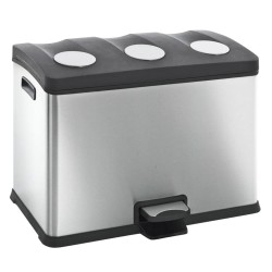 EKO Cubo de basura de pedal Rejoice 3x12 L plateado mate