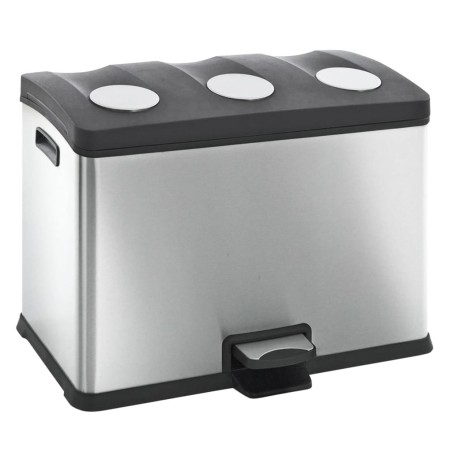 EKO Cubo de basura de pedal Rejoice 3x12 L plateado mate