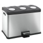 EKO Cubo de basura de pedal Rejoice 3x12 L plateado mate EKO Cubo de basura de pedal Rejoice 3x12 L plateado mate