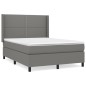 vidaXL Cama box spring con colchón tela gris oscuro 140x190 cm vidaXL Cama box spring con colchón tela gris oscuro 140x190 cm