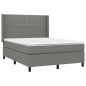vidaXL Cama box spring con colchón tela gris oscuro 140x190 cm vidaXL Cama box spring con colchón tela gris oscuro 140x190 cm