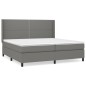vidaXL Cama box spring con colchón tela gris oscuro 200x200 cm