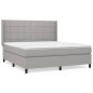 vidaXL Cama box spring con colchón tela gris claro 180x200 cm vidaXL Cama box spring con colchón tela gris claro 180x200 cm