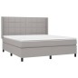 vidaXL Cama box spring con colchón tela gris claro 180x200 cm vidaXL Cama box spring con colchón tela gris claro 180x200 cm