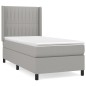 vidaXL Cama box spring con colchón tela gris claro 90x190 cm vidaXL Cama box spring con colchón tela gris claro 90x190 cm