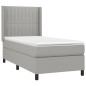 vidaXL Cama box spring con colchón tela gris claro 90x190 cm vidaXL Cama box spring con colchón tela gris claro 90x190 cm