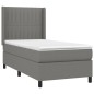 vidaXL Cama box spring con colchón tela gris oscuro 100x200 cm vidaXL Cama box spring con colchón tela gris oscuro 100x200 cm