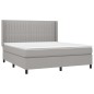 vidaXL Cama box spring con colchón tela gris claro 160x200 cm vidaXL Cama box spring con colchón tela gris claro 160x200 cm