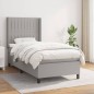vidaXL Cama box spring con colchón tela gris claro 80x200 cm vidaXL Cama box spring con colchón tela gris claro 80x200 cm