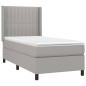 vidaXL Cama box spring con colchón tela gris claro 80x200 cm vidaXL Cama box spring con colchón tela gris claro 80x200 cm