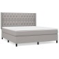 vidaXL Cama box spring con colchón tela gris claro 160x200 cm vidaXL Cama box spring con colchón tela gris claro 160x200 cm